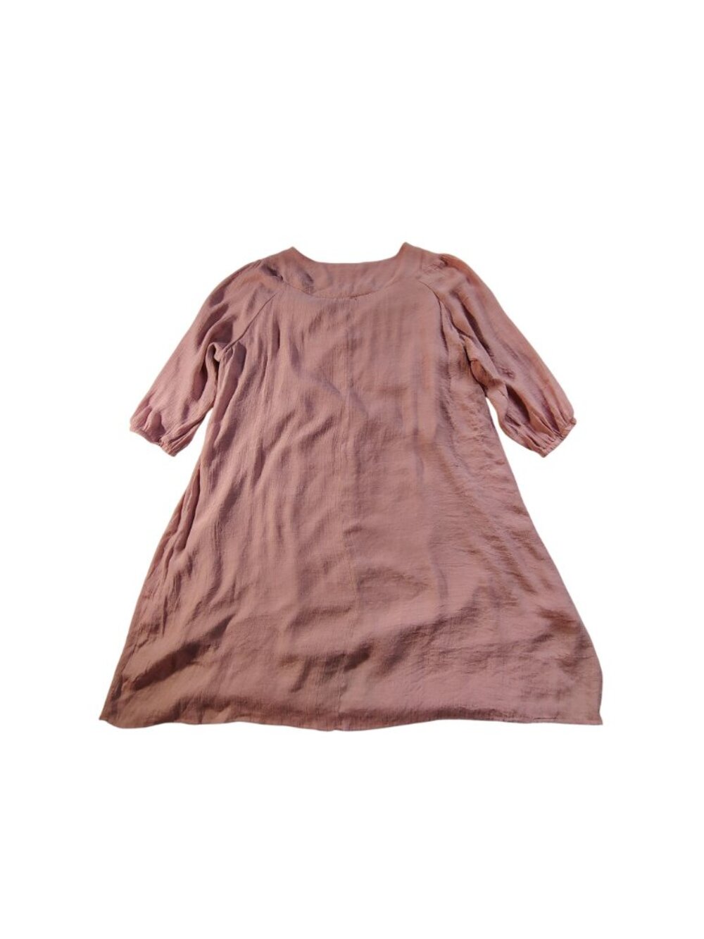 Indigo Rose Womens Mauve Textured 3/4 Sleeve Dress 2X Relaxed fit Lightweight - Picture 2 of 10